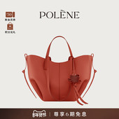 胭脂红色荔枝牛皮大容量托特包 Mini 中国限定 Polene波灵恩Cyme
