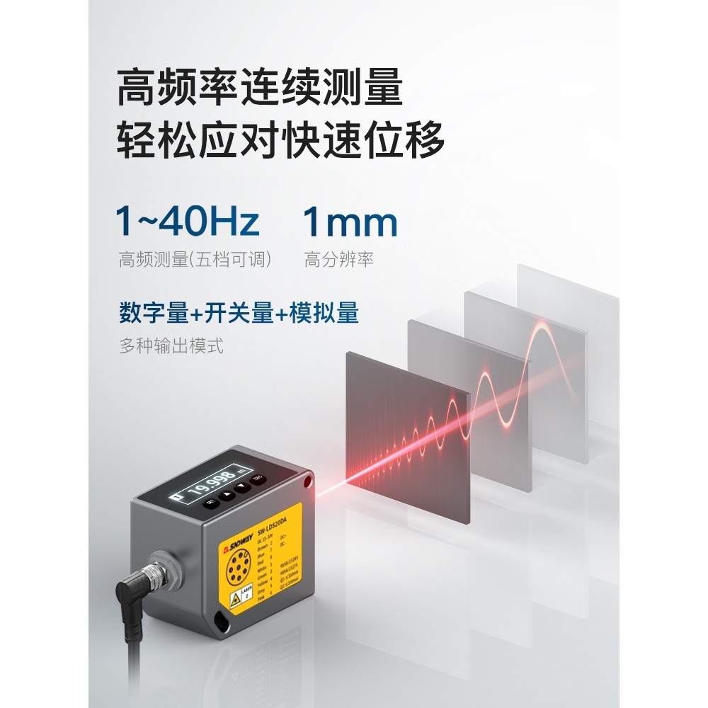 德国进口高精度40Hz模拟量485输出激光位移测距传感器编程感应器