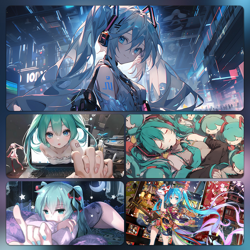 初音未来鼠标垫超大男女游戏桌垫