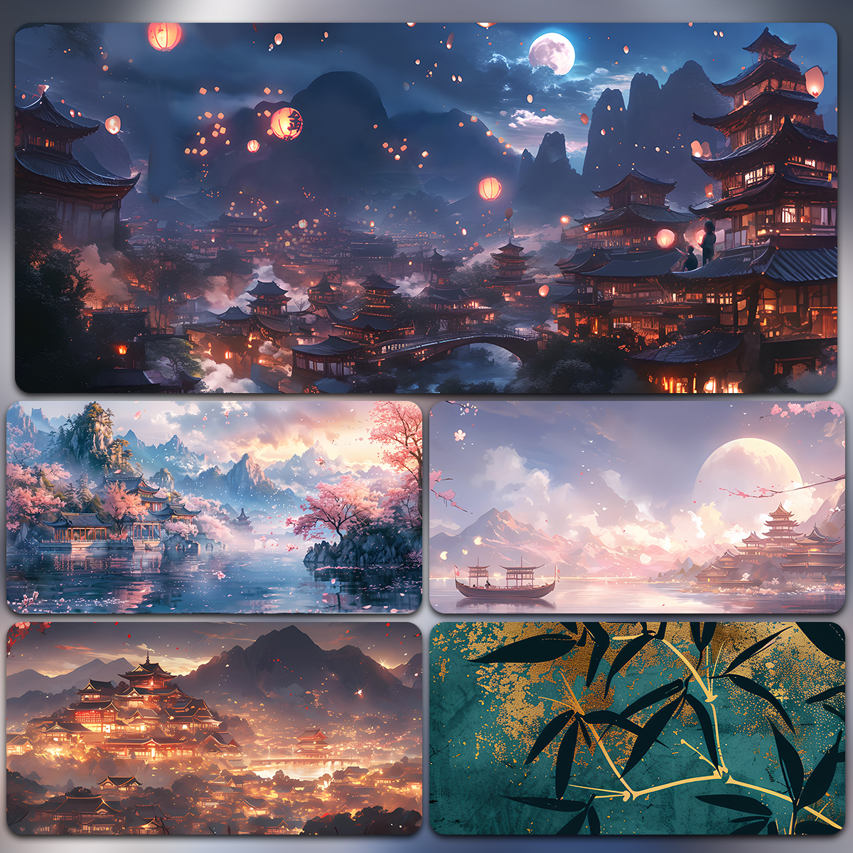 国风鼠标垫超大号桌垫可定制