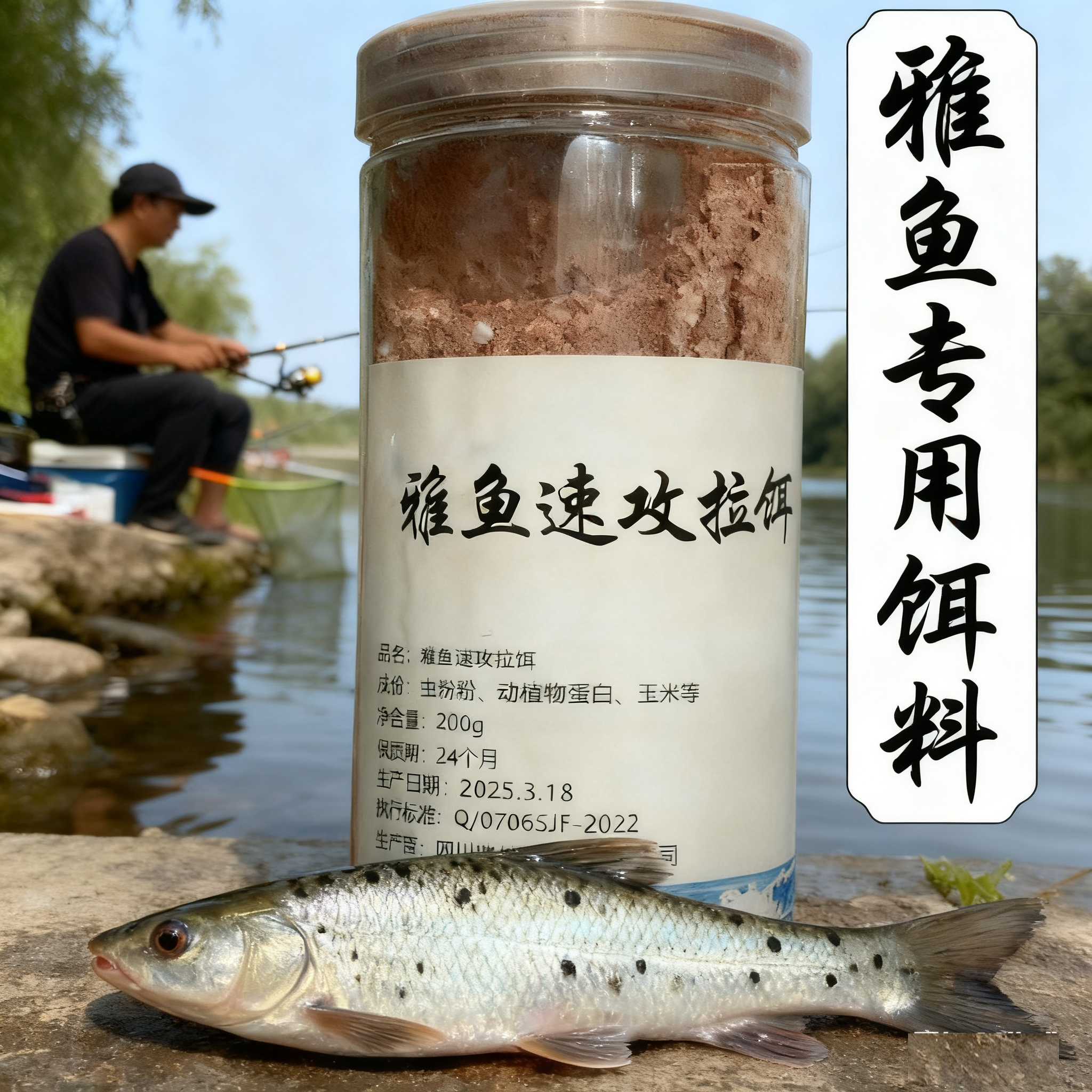 雅鱼专用巴浓腥仁溪流面筋饵料窝料洋鱼细鳞鱼赤尾青鳞虾粉冷水鱼