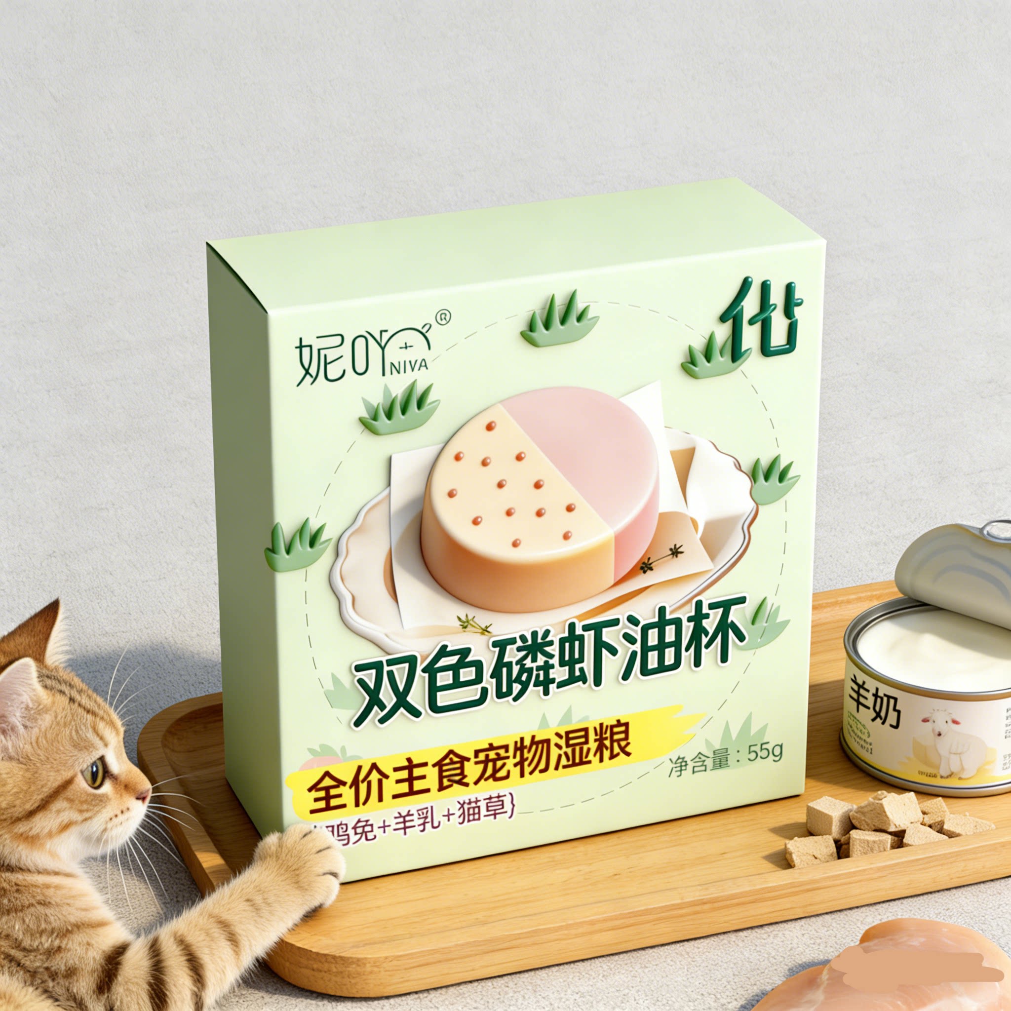 妮吖旗舰店双色磷虾杯主食餐盒55g*3 9.1元 - 86线报