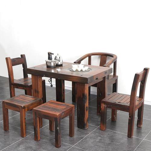 老船木茶桌椅组合复古怀旧实木茶艺桌泡客厅茶几新中式喝