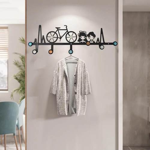 墙上免打孔挂钩衣帽间门后挂衣钩厨房粘钩北欧时尚风格浴室挂钩