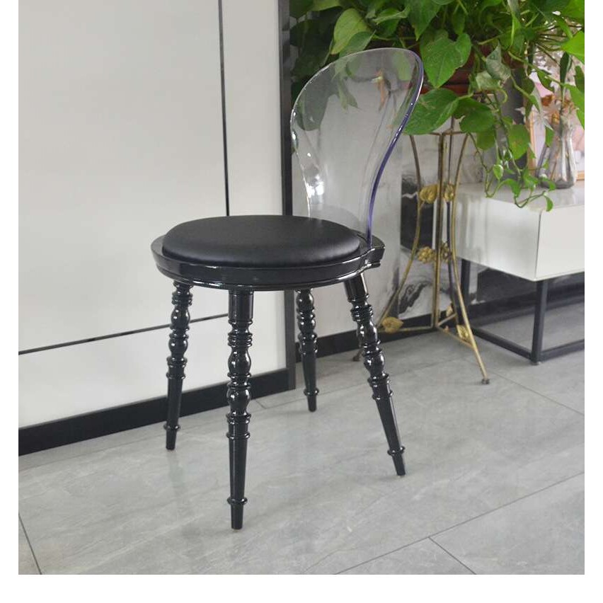 北欧轻奢罗马小美餐椅欧式卧室梳妆台椅软垫透明椅触须椅