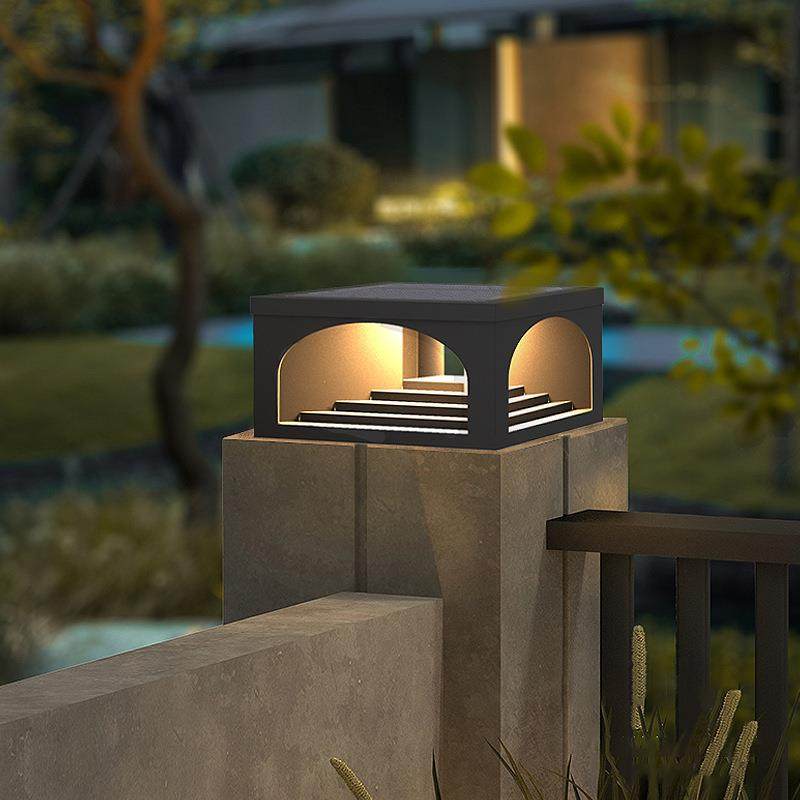 太阳能柱头灯户外立柱灯庭院灯大门防水门柱灯方形围墙灯别墅柱子
