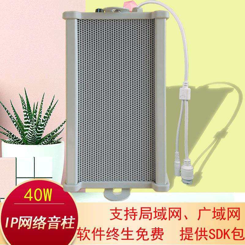 远距离喊话寻呼广播音柱室外防水音箱数字网络IP喇叭背景音乐40W
