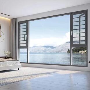 断桥铝门窗隔音窗封阳台纱窗系统窗原生铝落地窗防盗格直销