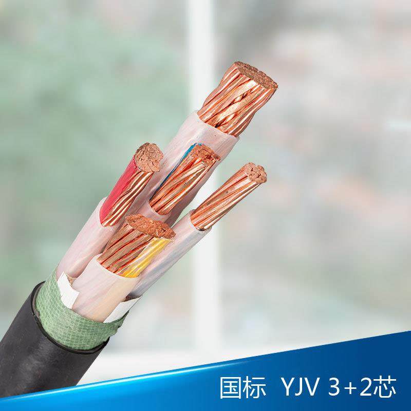 人民线缆国标纯铜芯电力电缆电线VV/YJV3*95+2*50平方5芯江西