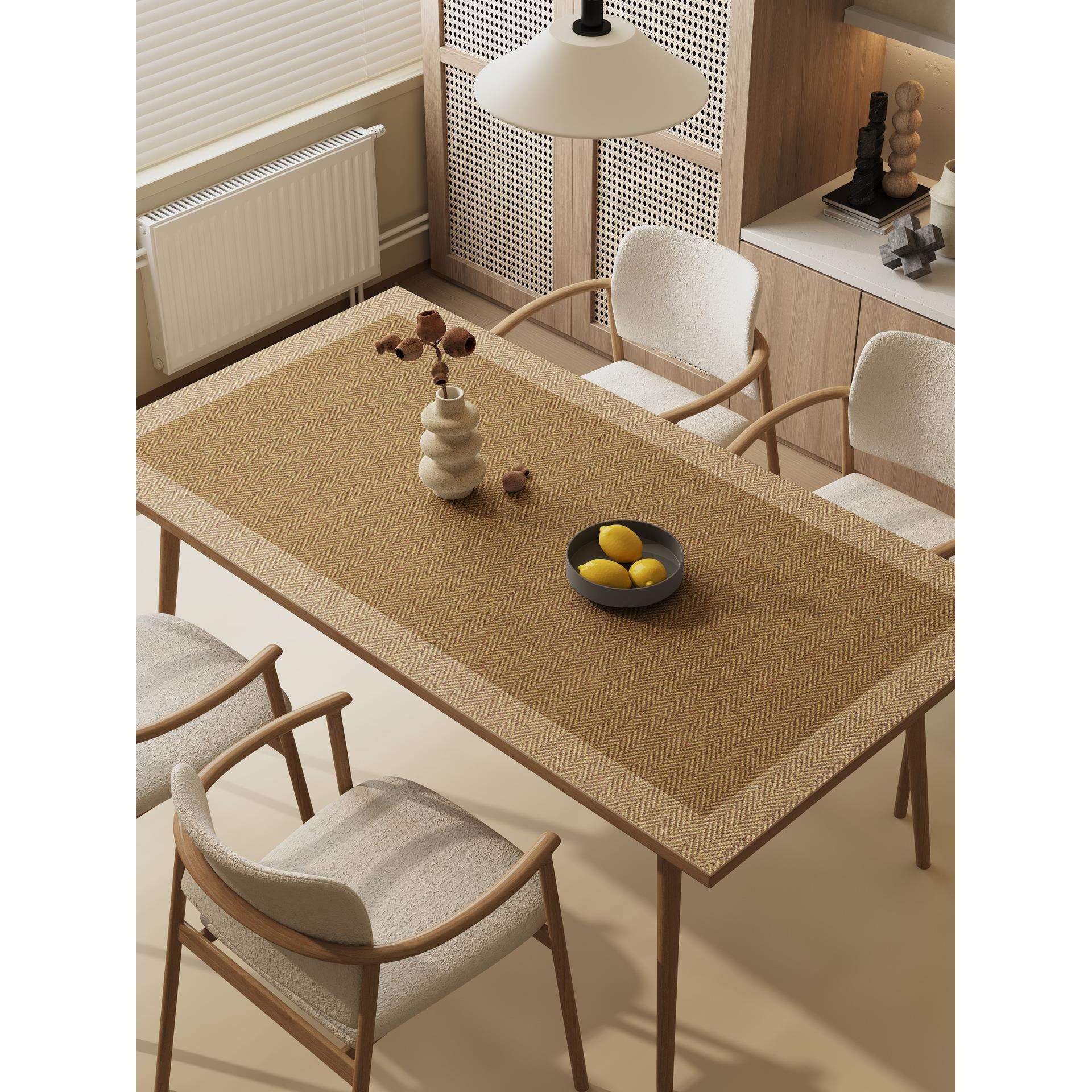 仿亚麻桌垫防水防油免洗餐桌布皮革桌面保护垫防烫耐高温茶几垫子