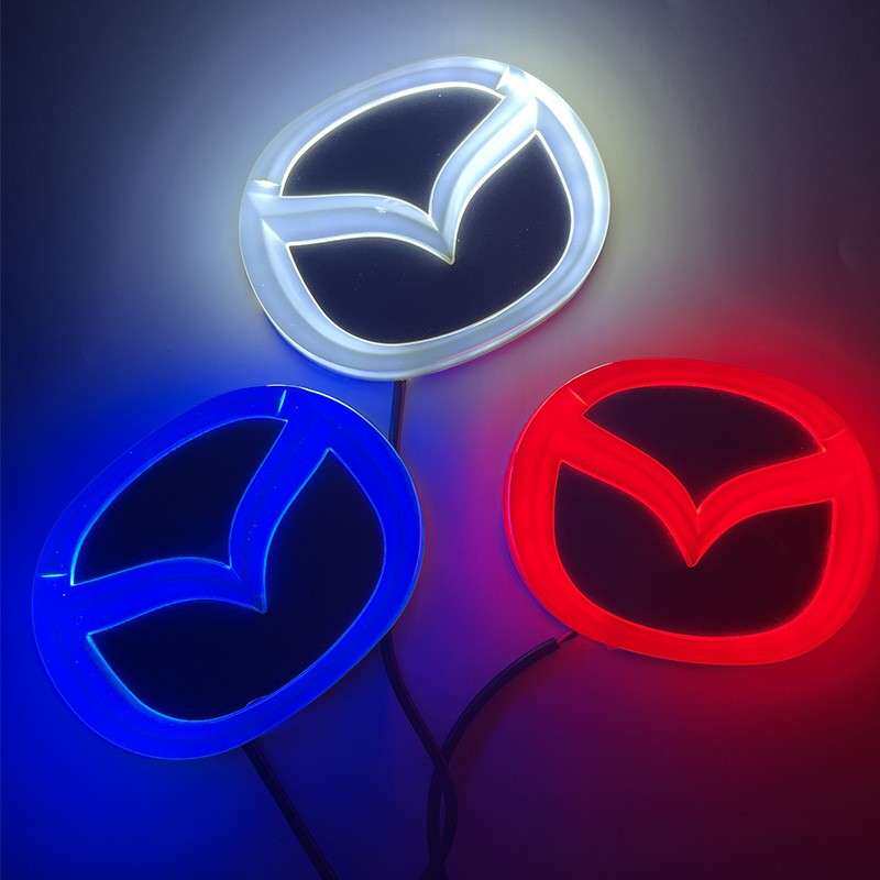 【热品】适用于马自达 MAZDA 车标LED灯4D发光后尾车标灯
