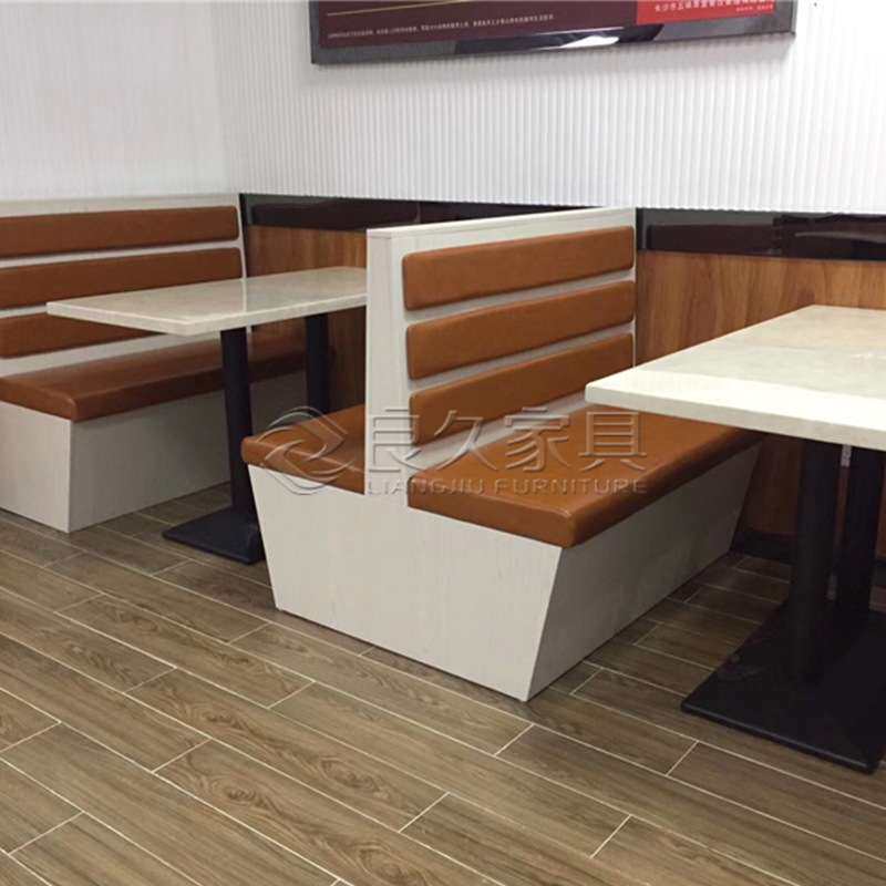 休闲吧快餐店卡座中餐厅奶茶店椰子鸡店沙发现代简约卡座桌椅组合