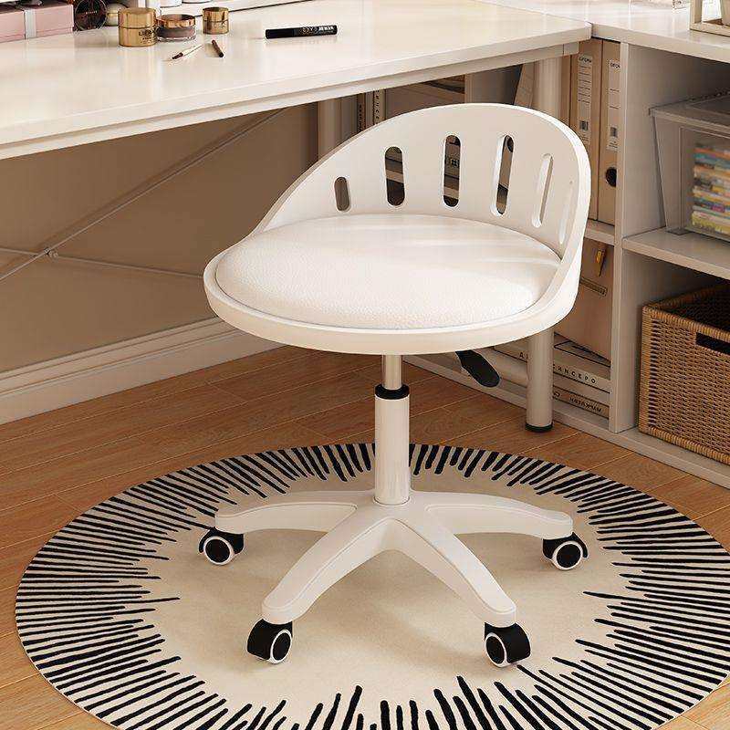 可升降板凳万向轮靠背梳妆台前座凳可移动软包座椅带轮圆凳学习椅