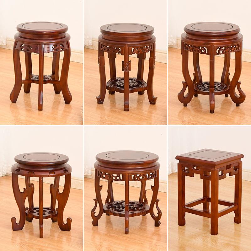 鼓凳实木古筝凳圆凳子中式家用餐桌凳矮凳方凳古典锦瑟跳舞凳Bω