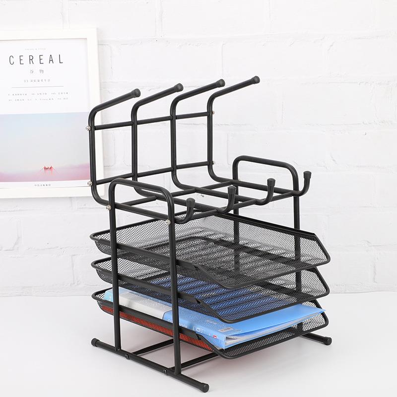 可叠加多层文件收纳筐桌面档案收纳架办公书本资料收纳盒