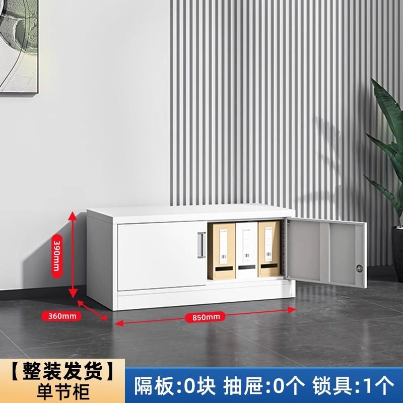 文件柜办公室单节档案资料柜多层带锁家用储物柜铁皮矮柜收纳柜