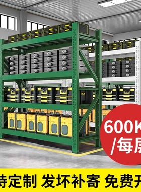军绿色加厚重型仓库货架多层仓储铁架子地下储藏室物资器材储物架
