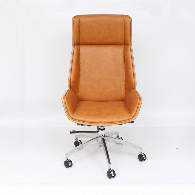 现代风接待室休闲椅办公弯木转椅北欧高背曲木椅洽谈室会议扶手椅