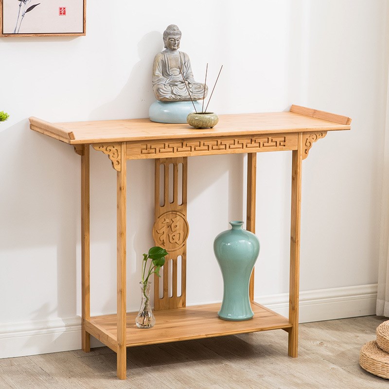 新中式供桌玄关柜客厅条案实木酒店端景台带抽靠墙供神桌佛台家用