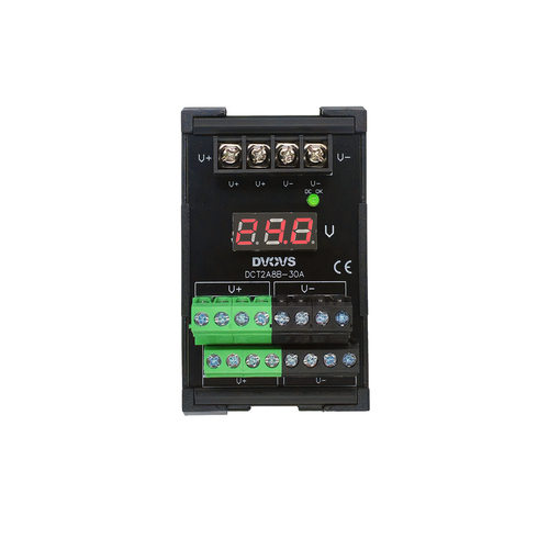 电源分线端子台DC30A12V/24V导轨安装2入8出螺钉端子电压数显可选