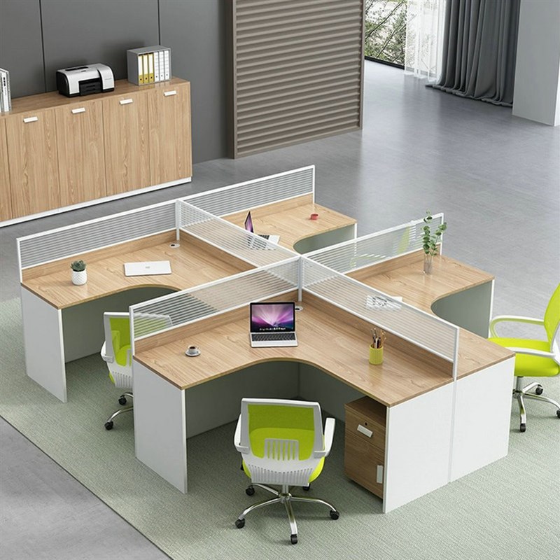 办公桌简约现代办公室屏风卡座四人位办公桌子职员桌4人办工作桌