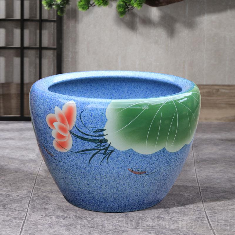 新款陶瓷鱼缸古法生养池鱼缸阳台水庭院老式大水缸大小号睡莲荷态