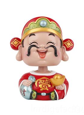 新款可爱招车用摇头财摆神小摆件财弥勒佛车内装饰品创意桌电视柜