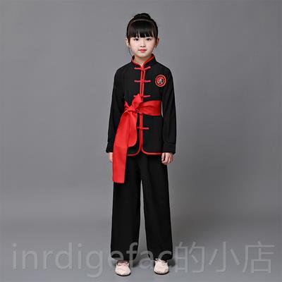 新款儿童武服男女童武术馆练练功术服功夏训季色长短袖太极服表演