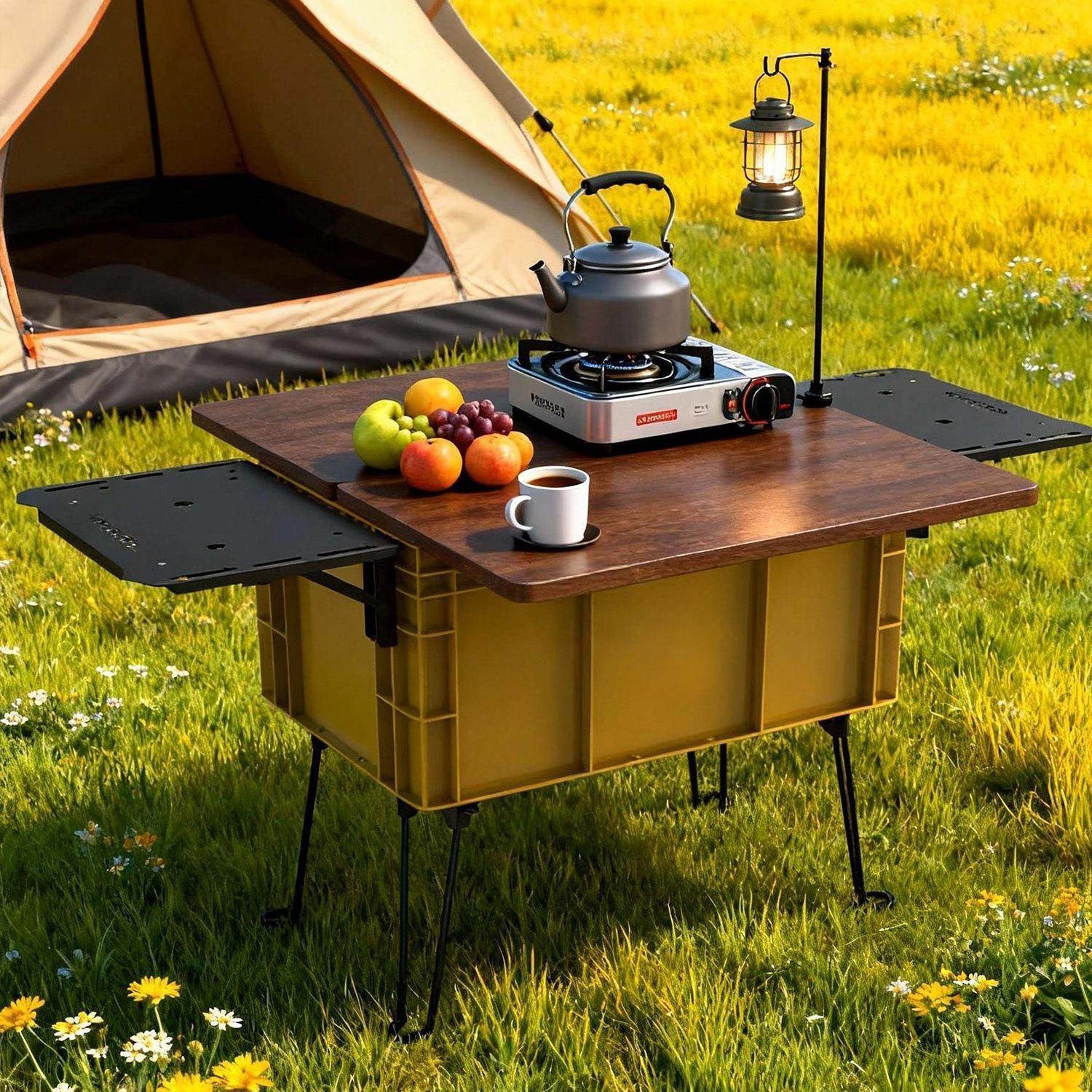 拉车户外露营折叠桌加厚加大加固露营箱双桌面加双侧拓展板旅行桌,3C数码配件,笔记本多功能支架/桌,淘宝优惠券,粉丝福利购,淘宝优惠卷