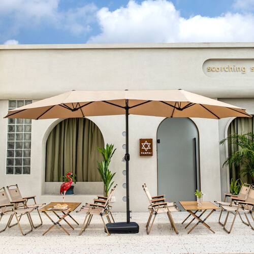 北灿三头遮阳伞户外庭院