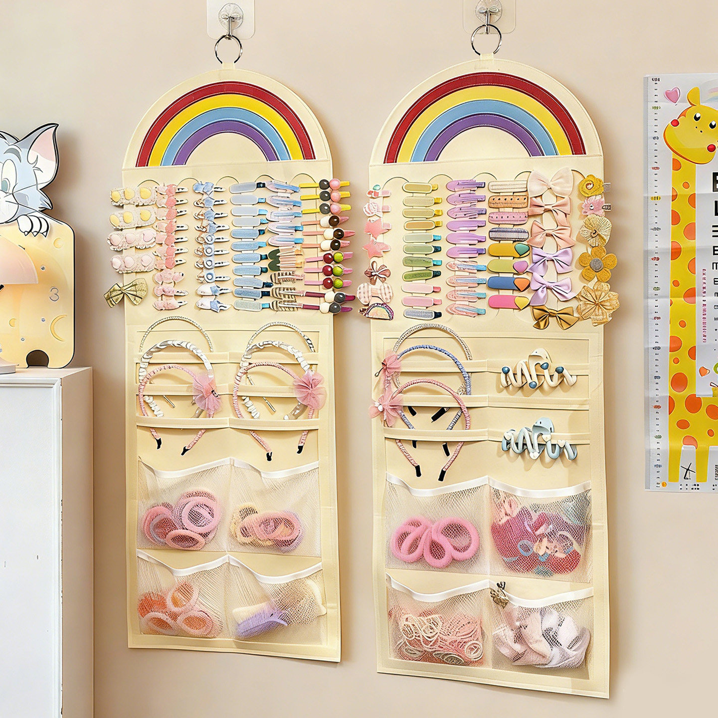 儿童发饰收纳神器壁挂毛毡女孩头绳发箍夹首饰架整理发夹展示挂袋,收纳整理,首饰盒,淘宝优惠券,粉丝福利购,淘宝优惠卷