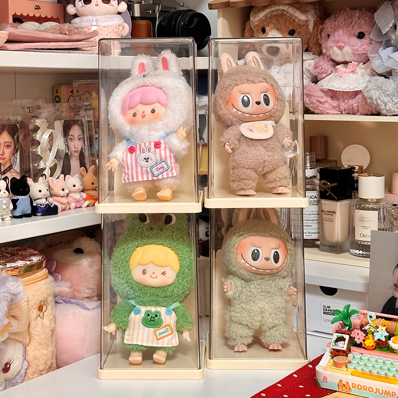 labubu展示盒痛桌手办盲盒防尘罩