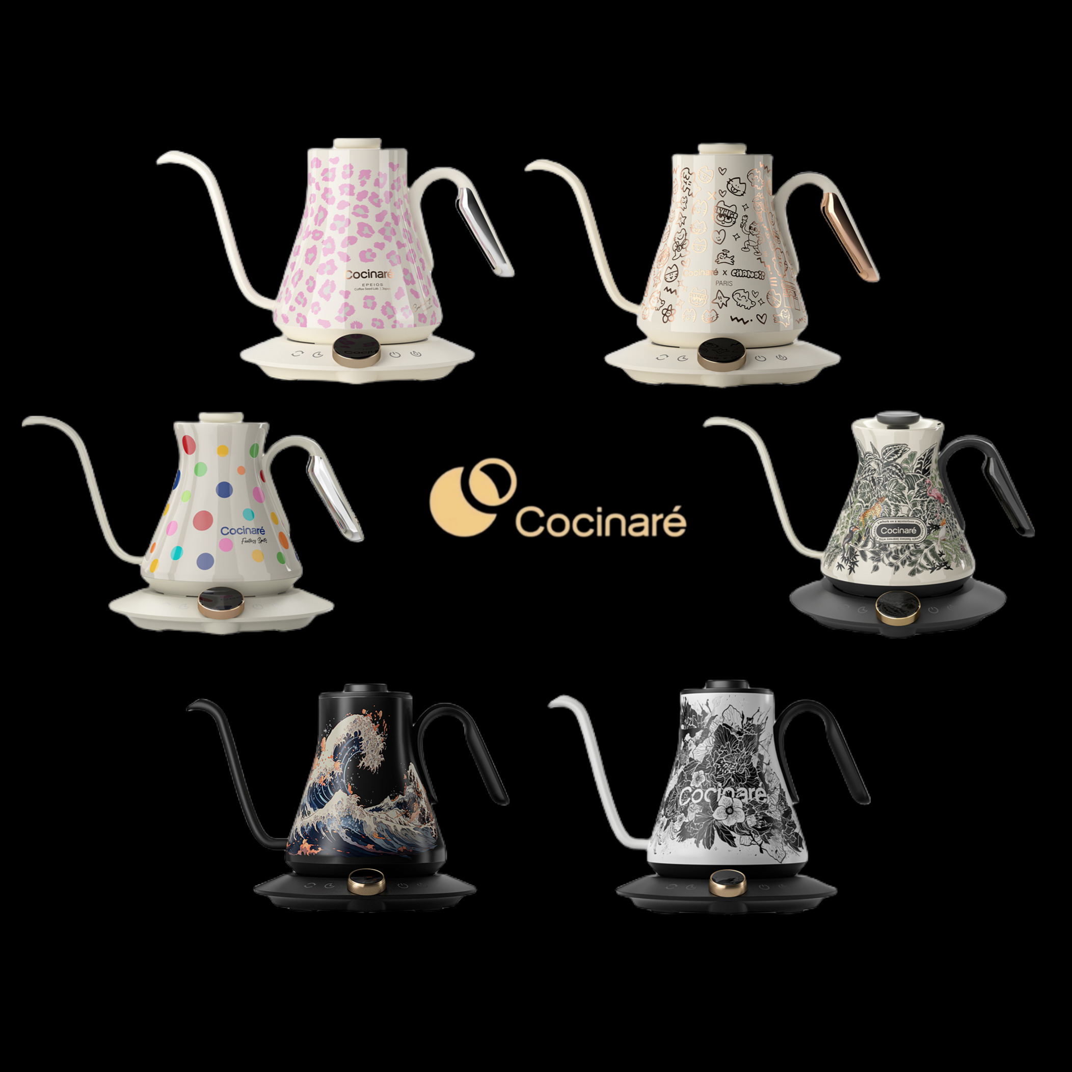 Cocinare手冲壶智能温控咖啡壶不锈钢细口烧水壶滴滤长嘴壶C壶C家