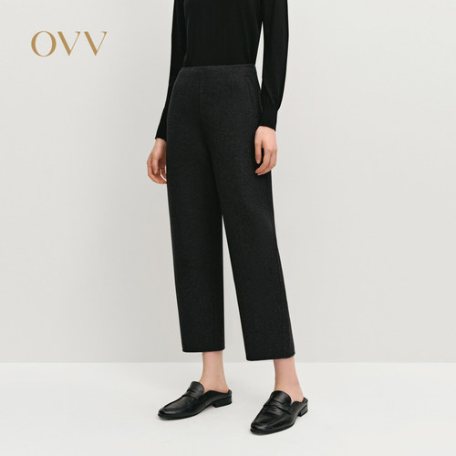 OVV秋冬女装简约时尚宽松休闲通勤舒适九分萝卜裤GKCAJ34115A