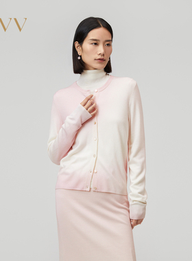 【可机洗黄金羊毛】OVV秋冬新款渐变针织开衫外套GWZAJ33110A