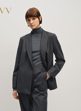 OVV2025秋冬新款经典微收腰挺括舒适羊毛休闲西服GTXEJ35104A