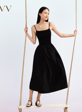 OVV春夏热卖女装桑蚕丝花苞式A字裙吊带连衣裙GQLDJ23001A