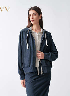 OVV2026春夏新款女装连帽设计运动开衫通勤夹克外套GWJFJ16017A