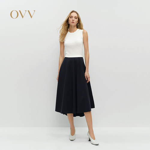 【SOLOTEX系列】OVV春夏热卖撞色A字无袖连衣裙GQLWJ25004A