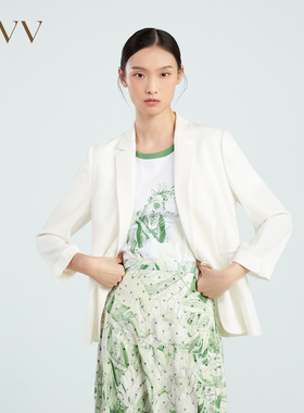 【进口三醋酸】OVV春夏女装七分袖卷边休闲西服外套GWXAJ13003A