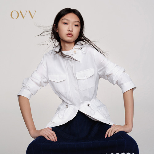 OVV秋冬意大利进口风衣式连帽立领抽绳夹克休闲外套GWJFJ32117A