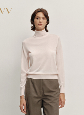 OVV2025秋冬新款经典可翻折高领舒适山羊绒长袖针织衫GNZRJ45103A