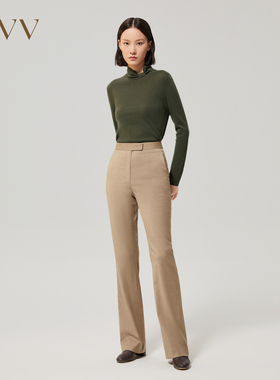 OVV秋冬女装意大利进口面料绵羊毛经典微喇套装西裤GTXFJ32122A