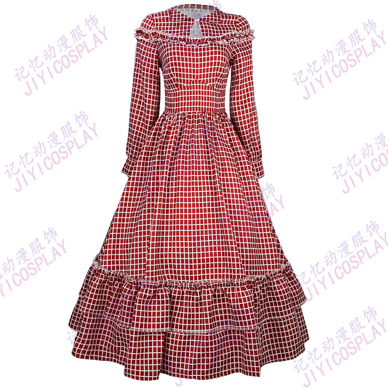 源头厂家现货直销女性先锋裙子南北战争服装殖民时期格子长裙女装