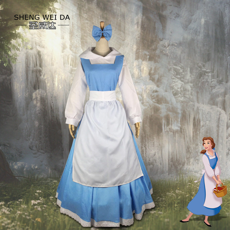 美女与野兽cos服装迪斯呢动漫女仆装cosplay贝尔公主长裙