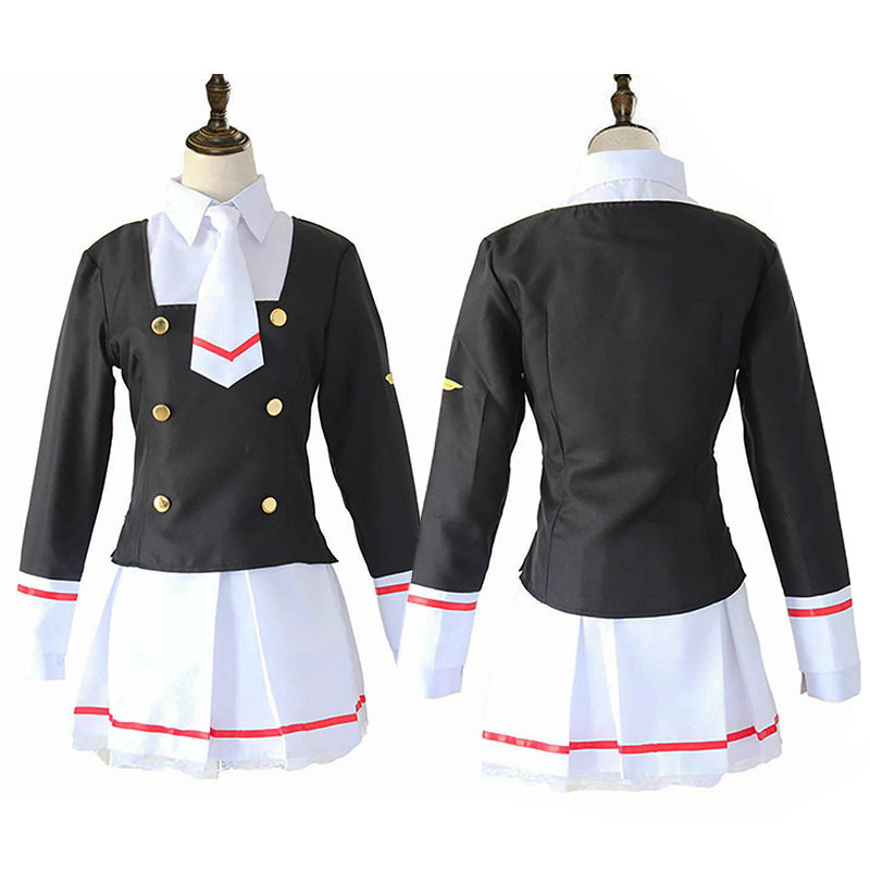现货动漫百变小樱魔卡少女樱透明牌篇木之本樱cos服制服校服