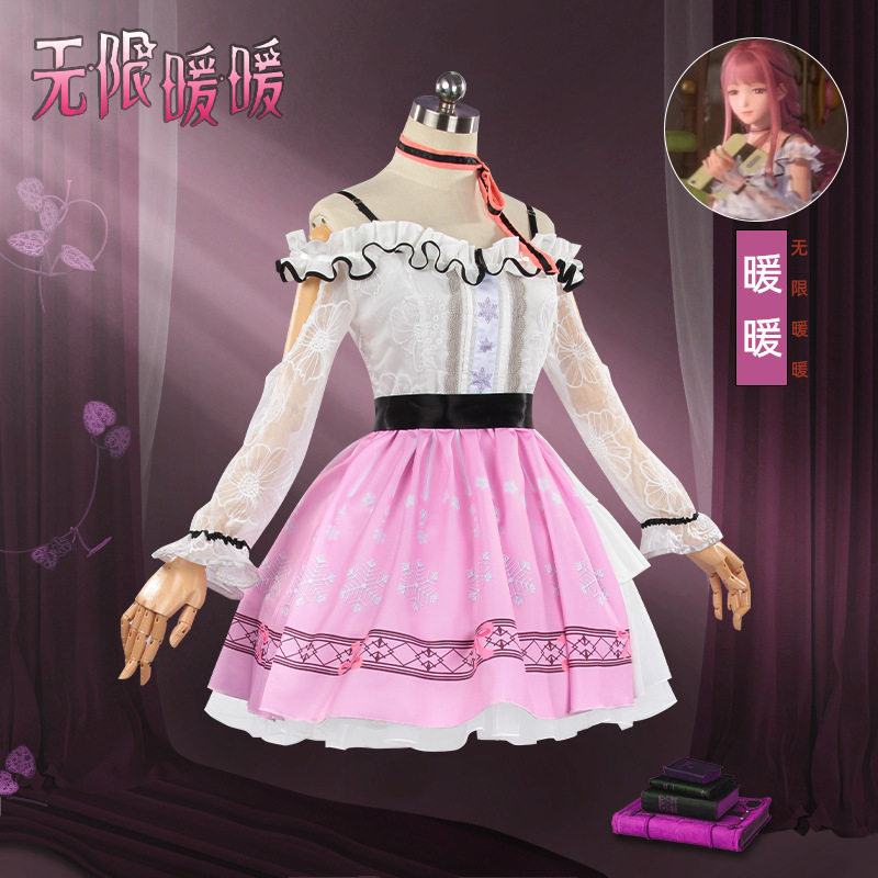 无限暖暖cos服开放世界X换装冒险粉红连衣裙cosplay角色扮演服图片
