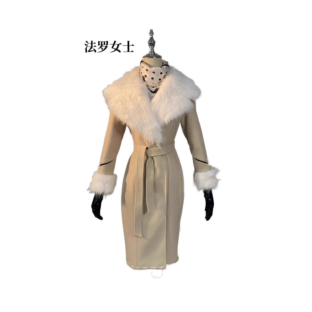 第五人格cos服法罗女士cosplay服装带毛领呢子大衣女装套装C服