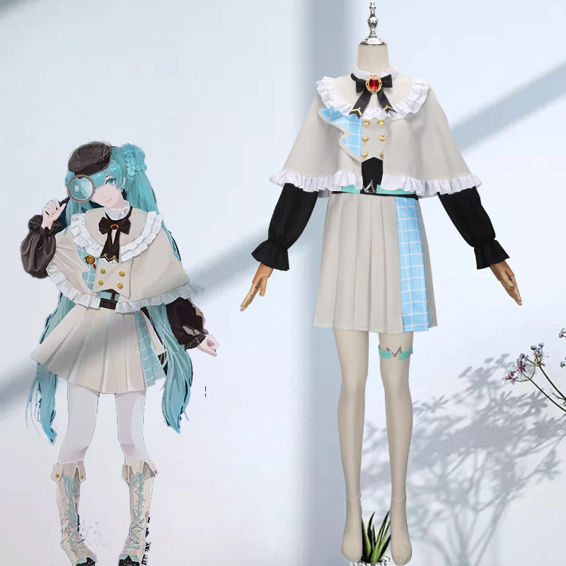 初音未来cos服少女侦探miku小侦探斗篷装cosplay服装女现货