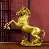 铜马摆件风水招财马到成功纯黄铜家居饰品客厅办公室大号立马发财